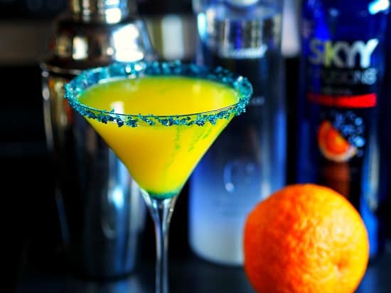 Festive martini to enjoy while watching the game! Go BRONCO's!