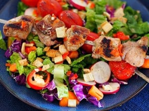 Grilled pork with pepper vinaigrette