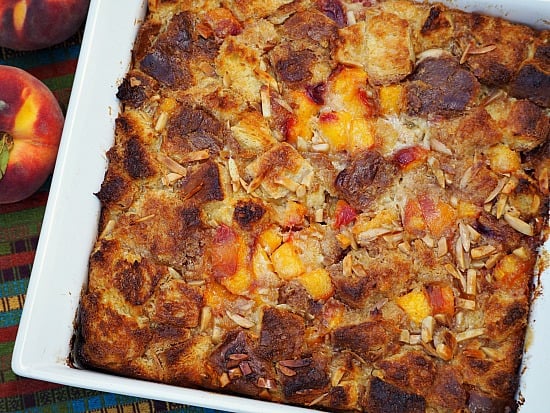 Peach Bread Pudding and Fireball Whiskey Sauce