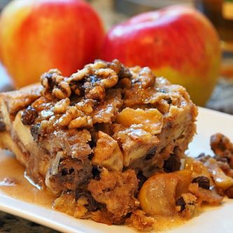 Apple Bread Pudding with Apple Brandy Sauce