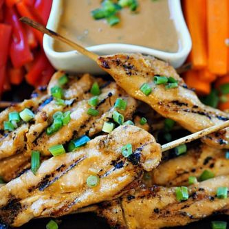 Chicken Satay with Sesame Dipping Sauce