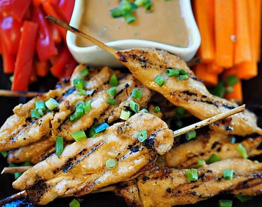 Chicken Satay with Sesame Dipping Sauce