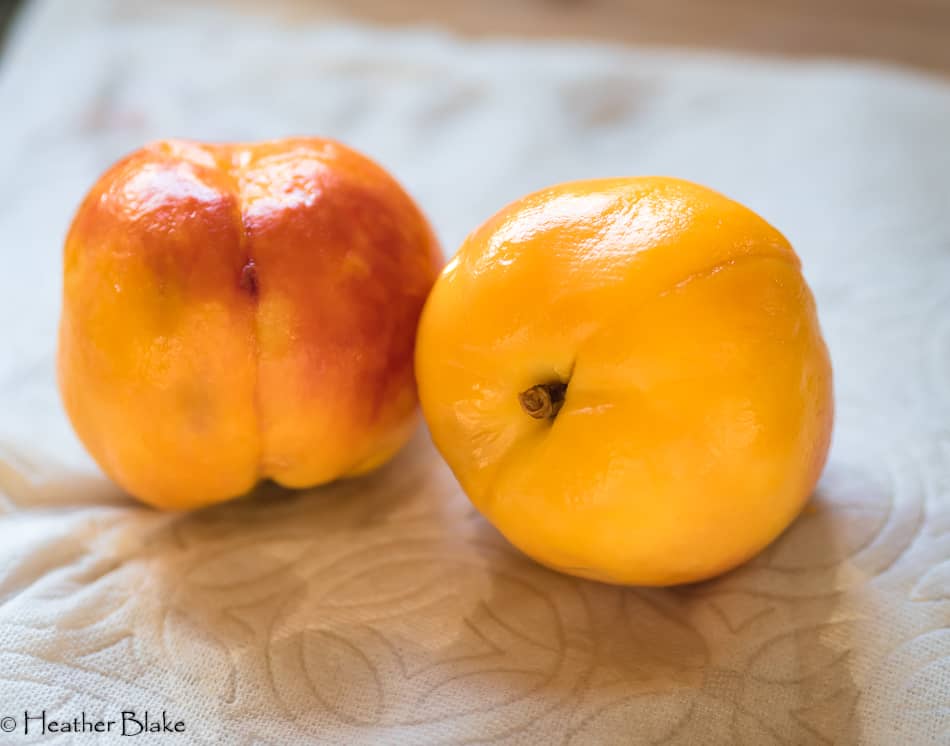 Peeled peaches