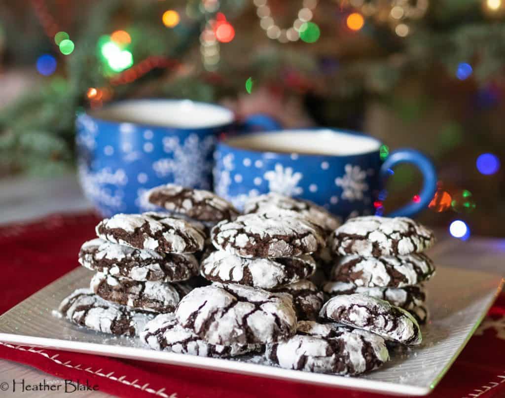 Chocolate Hazelnut Crinkle Cookies