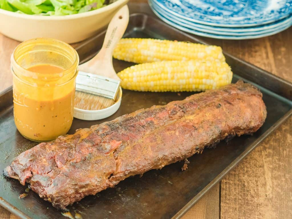A picture of ribs and Carolina Mustard Sauce