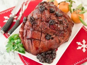 A picture of Cherry Rum Glazed Ham